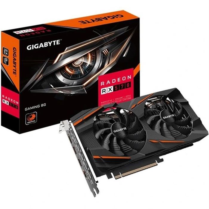 کارت گرافیک گیگابایت استوک گیگابایت مدل RX 570 حافظه 8 گیگابایت با جعبه