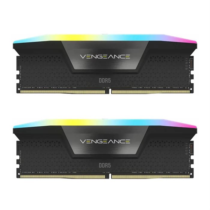 رم کامپیوتر DDR5 دو کاناله 6400 مگاهرتز CL32 کورسیر مدل VENGEANCE RGB ظرفیت 32 گیگابایت