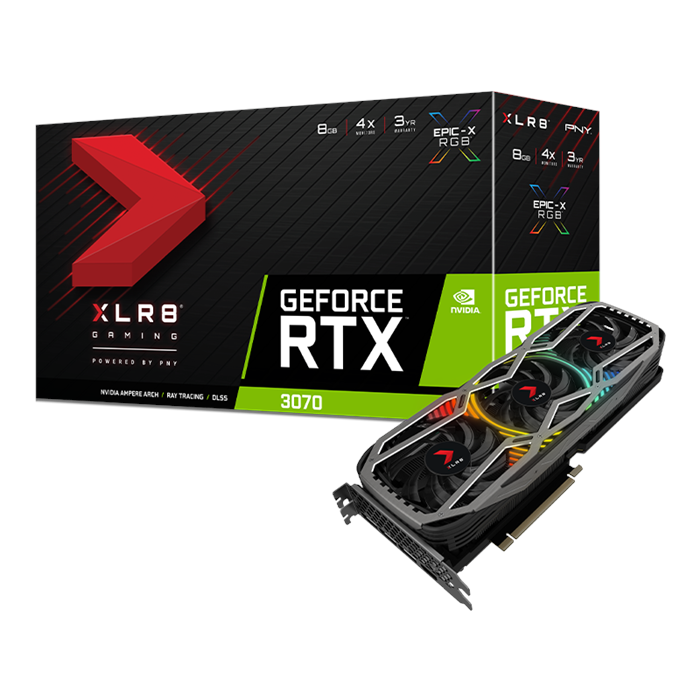 کارت گرافیک پی ان وای GeForce RTX 3070 8GB XLR8 Gaming